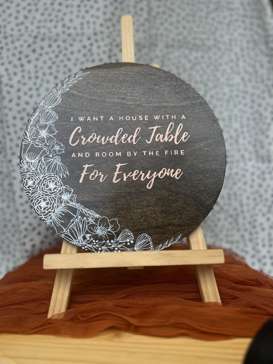 Crowded Table Sign
